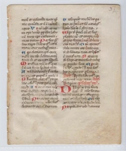 RARE ILLUMINATED Medieval BREVIARY Book Hours MANUSCRIPT Vellum LEAF Lucca 1464 - Picture 1 of 3