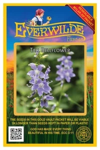 2000 Tall Bellflower Wildflower Seeds - Everwilde Farms Mylar Seed Packet - Picture 1 of 3