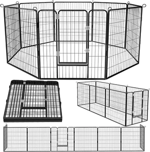 Heavy Duty Metal Dog Playpen for Medium/Small Animals, 8 Panels 40”Height X 27" - Picture 1 of 7