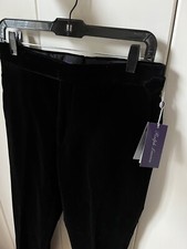 Ralph Lauren Purple Label Gregory Black Velvet Tuxedo Trousers Size 30 Brand New