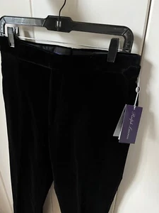 Ralph Lauren Purple Label Gregory Black Velvet Tuxedo Trousers Size 30 Brand New - Picture 1 of 8