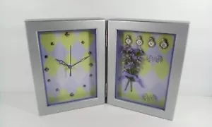 Avon Lavender Shadow Box Clock LOVE Battery Powered Freestanding New With Box - Picture 1 of 6
