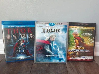 Thor Blu Ray Thor The Dark World 3D  Bluray Thor Ragnarok 4K Trilogy Foto 1 de 4