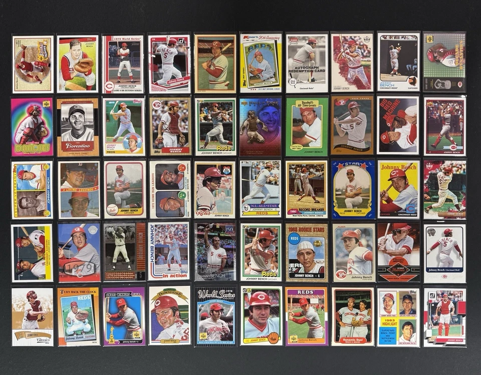 约翰尼·本奇 ~ 批量 (50) 张卡 - 无重复 ~ 辛辛纳蒂红人 ~ 名堂 — 第 1/4 张图片