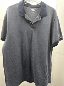 Old Navy Built-In Flex Poloshirt Herren Large grau dunkelblau kurzarm - Bild 1 von 2