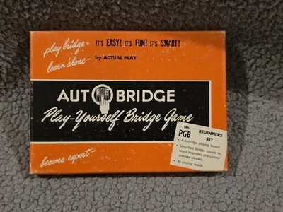 Vintage Auto Bridge Play-Yourself Bridge Game PGB Beginners Set Box Manual 1959 - Image 1 of 4