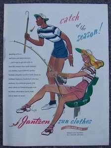 Jantzen Sun Clothes 1955 Life Magazine Color Advertisement Signed hurst Fashion - Picture 1 of 1