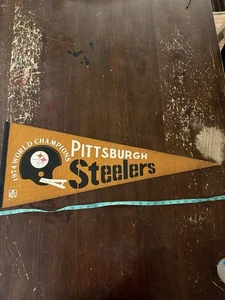 Pittsburgh Steelers 1974 World Champions Super Bowl IX Vintage Wimpel  - Bild 1 von 3