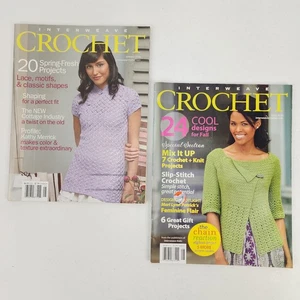 Lot of 2 Fall 2008 & Spring 2010 Interweave Crochet Magazines Patterns, Projects - Picture 1 of 8