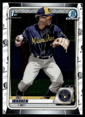 2020 Bowman Draft Chrome Zavier Warren Milwaukee Brewers #BD-97 - Image 1 of 2
