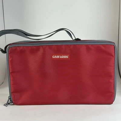 Vintage Case Logic Red 30 Cassette Tape Storage Carrying Case W/Strap & Zipper - Image 1 of 4