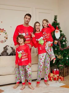 Christmas Family Matching Homewear Outfits Kids Pajamas Sets Xmas Pj's Clothes - Picture 1 of 6