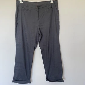 Pantalone J. Jill lino elasticizzato svasato largo grigio antracite taglia 16 NUOVO - Foto 1 di 7