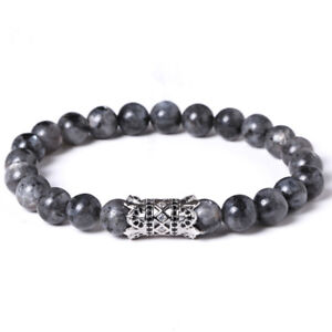 Fashion Exquisite Natural Stone Beads Bracelets Crown Inlay Zircon Lover Bangle