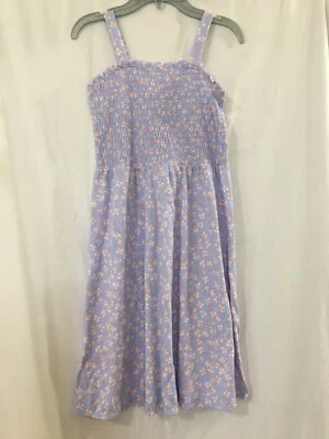 NWT Oshkosh Smocked Floral Dress Girls Size 10,12  Periwinkle - Image 1 of 4