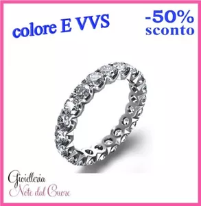 ANELLO RIVIERA VERETTA GIRO ORO BIANCO CON DIAMANTI NATURALI E VVS 1 CARATO - Imagen 1 de 4