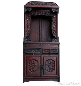 Old Rosewood Buddhist Altar Butsudan Shrine God Zen House Collection - Picture 1 of 11