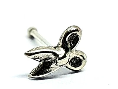 Forbici per perno naso a forbice 22 g (0,6 mm) argento 925 6 mm perno naso es... - Immagine 1 di 4