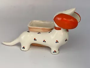 Mid century. Ceramic, wiener dog, condiment holder/s/pepper shaker holder, Japan - Picture 1 of 6