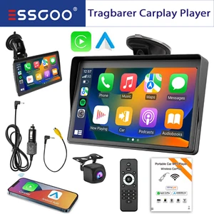 9 Zoll Tragbar Monitor Autoradio Carplay Android Auto 64GB BT FM +Rückfahrkamera - Bild 1 von 8