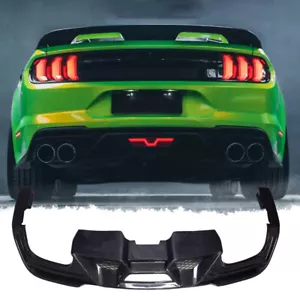 GT500 Style Black Rear Bumper Lip Quad Tips Diffuser For 18-22 Ford Mustang - Picture 1 of 17