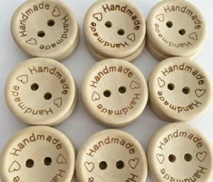 10 Pack 15mm ROUND 'HANDMADE' BUTTONS - CRAFT - SCRAPBOOK - SEWING - Picture 1 of 1