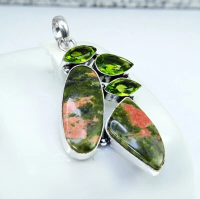  Damenanhänger beachtenswerter Anhänger Sterlin Silber  925 Edelstein Pridot Mix - Bild 1 von 2