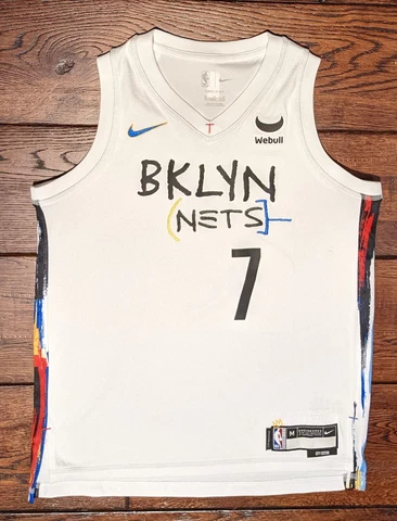 NIKE BROOKLYN NETS NBA YOUTH BOYS KEVIN DURANT BASQUIAT CITY EDITION JERSEY Sz M Cover