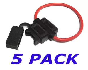 (5 pcs) PREMIUM 12 GAUGE BLADE STYLE INLINE ATC FUSE HOLDERS WATERPROOF OFC WIRE - Picture 1 of 2
