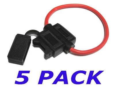(5 pcs) PREMIUM 12 GAUGE BLADE STYLE INLINE ATC FUSE HOLDERS WATERPROOF OFC WIRE - Image 1 of 2