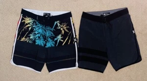 Lot Of 2 Boys HURLEY Stretch Surf Land/Water Board SHORTS -Size 28 (14) - Picture 1 of 2