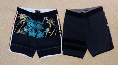 Lote de 2 Pantalones Cortos HURLEY Elastizados Surf Tierra/Agua para Niños - Talla 28 (14) Foto 1 de 2