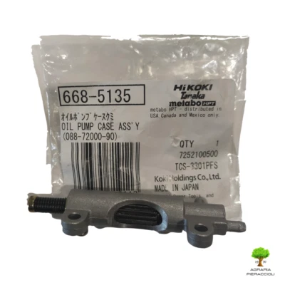 POMPA OLIO COMPLETA ORIGINALE MOTOSEGA TANAKA TCS2801 HITACHI CS25EC/S CS33EA/ET - Bild 1 von 3