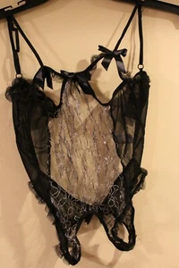 / Peluche negro entrepierna abierta y taza abierta. Talla Lge - Imagen 1 de 2