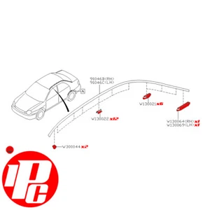 Juego de clips de borde de techo se adapta a: sedán Subaru Impreza 00-07 RB320 Spec C RA UK300 - Imagen 1 de 1