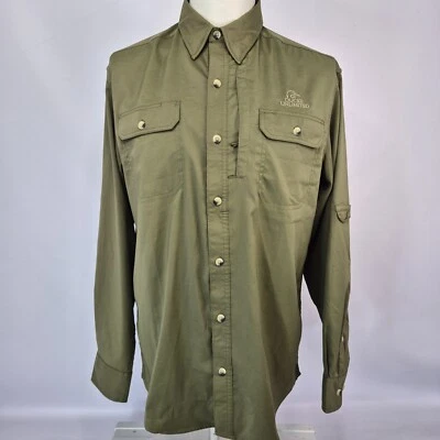 Ducks Unlimited Fishing Performance Shirt Men's Medium Green Long Sleeve Vented - Image 1 of 4