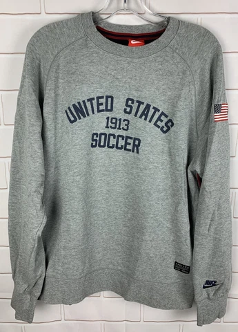 Nike United States Soccer 1913 Centennial Crewneck Sweatshirt Gray Men’s Size L Cover