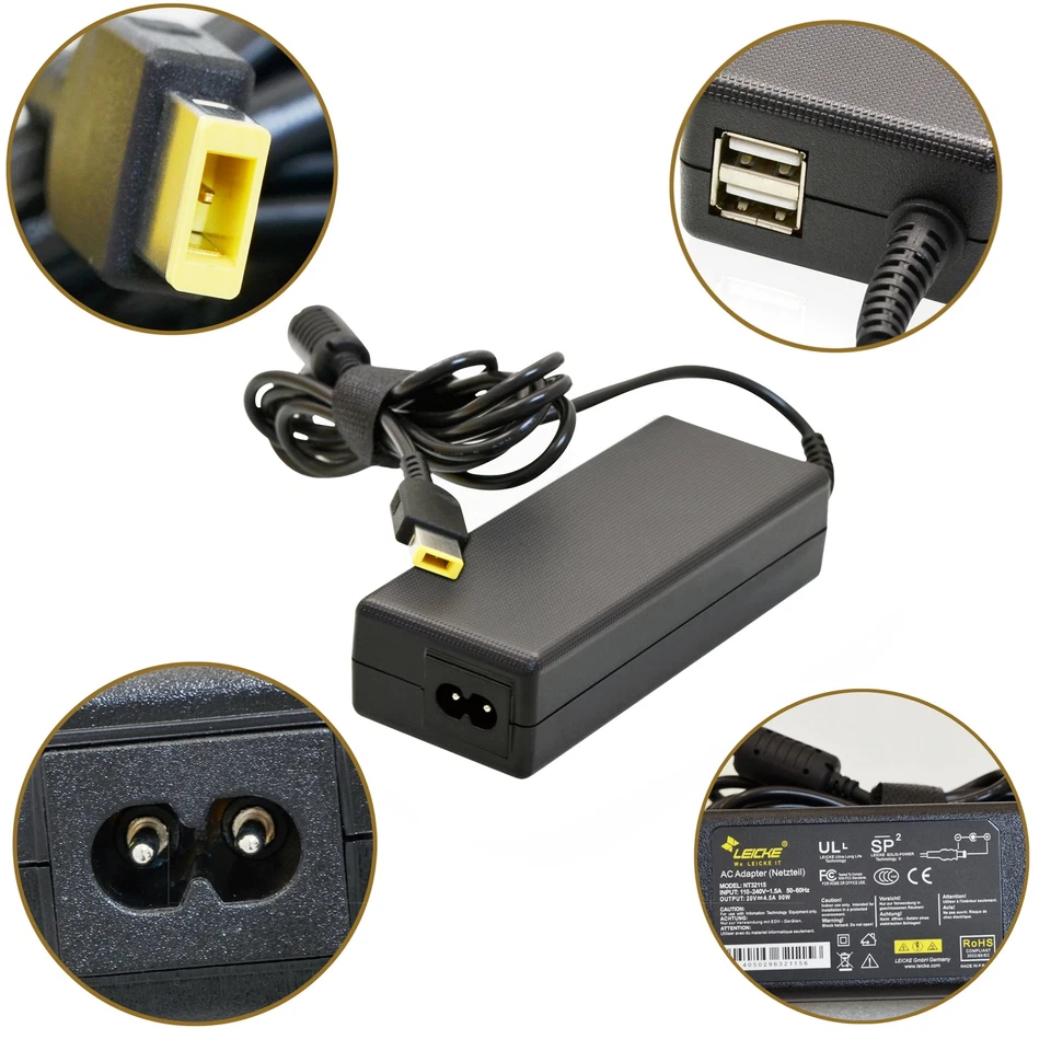 Leicke Netzteil Ladegerät Adapter für Lenovo Thinkpad X1, X230S, X240S 20V 4,5A - Bild 1 von 1