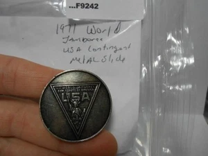 1971 WORLD JAMBOREE USA CONTINGENT METAL NECKERCHIEF SLIDE F9242 - Picture 1 of 1