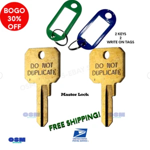 2 PACK Master Lock M1 Blank Brass Do Not Duplicate DND Padlock Key Blank BONUS! - Picture 1 of 4