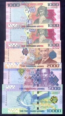 Sierra Leone  1000-10000 Leones  2010, 2013  P30-33   UNC - Image 1 of 2