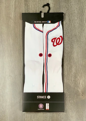 Stance Washington Nationals Home Jersey Crew Socks White Men's Sz Large 9-12 Cover
