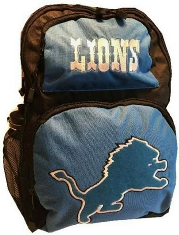 NfL Detroit Lions Backpack Large School Bag Sports Water Bottle 16" Knapsack New Cover