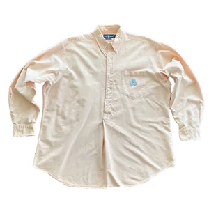 Vintage 90s Ralph Lauren All Cotton Long Sleeve 1/2 Button OCBD Salmon XXL 28x31 - Picture 1 of 7