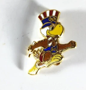 Track Relay 1984 Los Angeles Olympics Pin Brooch Sam The Eagle Enameled LE - Picture 1 of 2