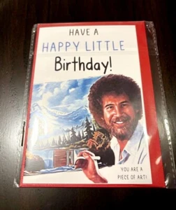 BOB ROSS FELIZ CUMPLEAÑOS PIEZA DE ARTE TARJETA DE CUMPLEAÑOS ~ ~ 5"x7" ~ EN BLANCO POR DENTRO - Imagen 1 de 1