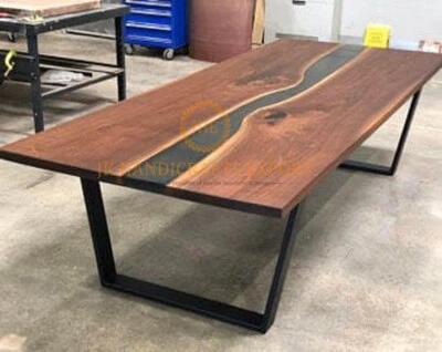 Epoxy Resin Table Walnut Live Edge Custom Order Table Top For Hallway Decor - Image 1 of 2