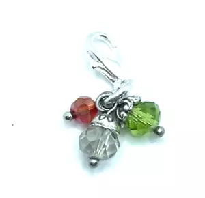 Brighton Navidad Blanco Rojo y Verde Cuentas de Cristal Vacaciones Feliz Dije Personalizado - Imagen 1 de 5