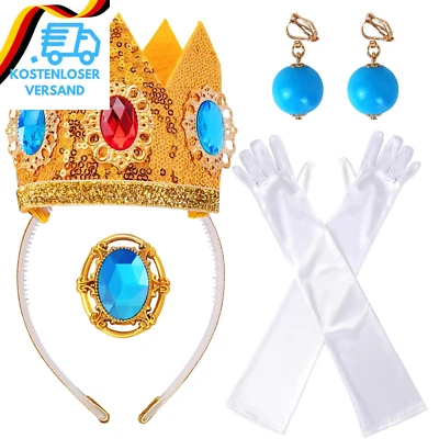 Goenb Prinzessin Peach Kostüm Zubehör, 4 Stück Set Von Prinzessin Peach Krone/Oh