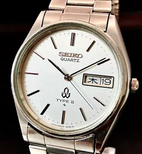 SEIKO WATCH TYPE2 TYPEII 8223-6030 QUARTZ STAINLESS STEEL DAY DATE KANJI - Picture 1 of 18